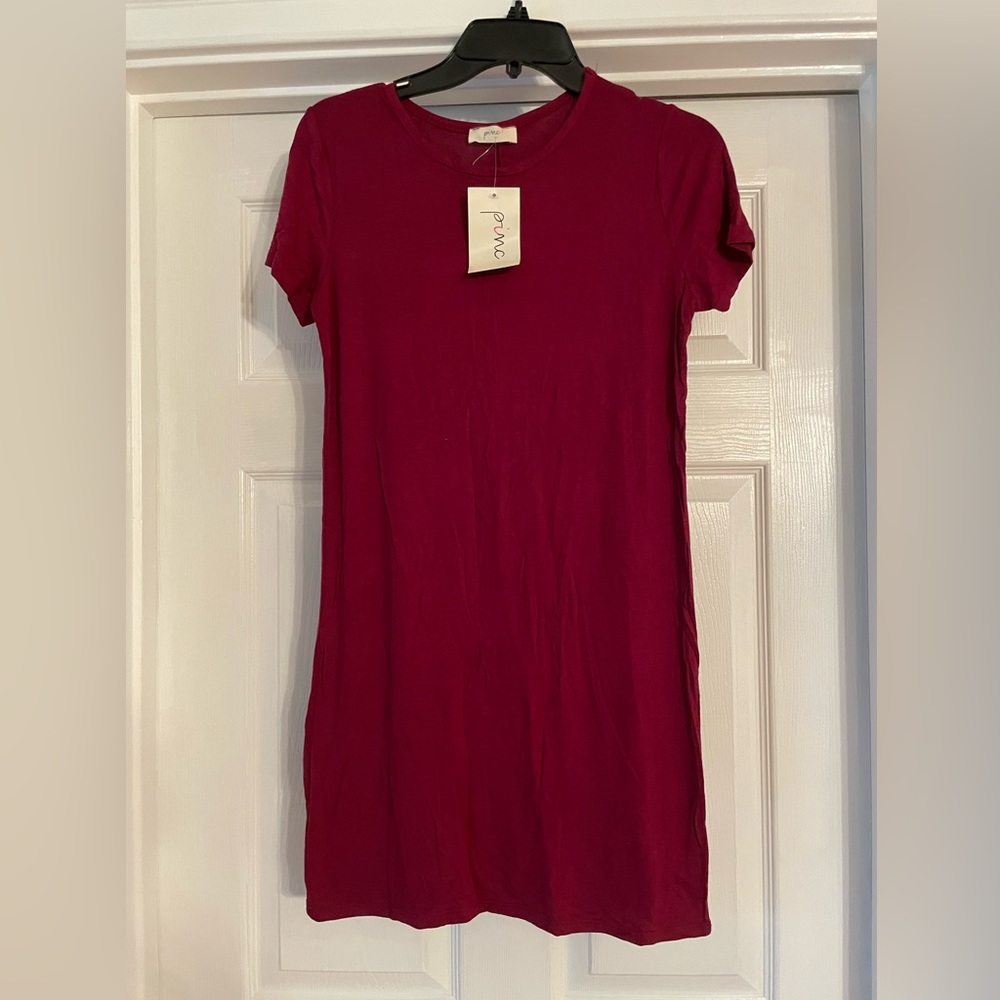 NWT Pinc Jersey Short Sleeve Cranberry / Maroon, Swim Cover/  Dress SzS